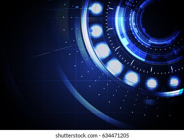Technological abstract digital cyber hud interface on top background vector design