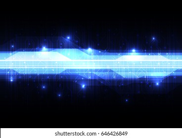 Technological abstract digital line circuit interface background template vector design