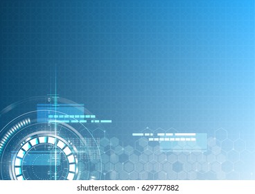 Technological abstract hexagon digital interface background design