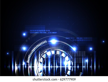 Technological abstract illuminated digital hud background design