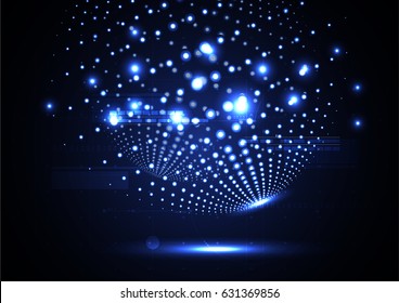 Technological abstract illuminated global light background vector design