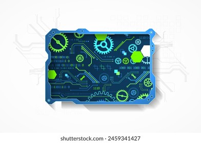 Technological abstract picture on a white background. Hand drawn vector.