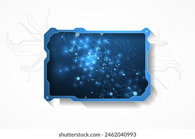 Technological abstract picture on a white background. Hand drawn vector.