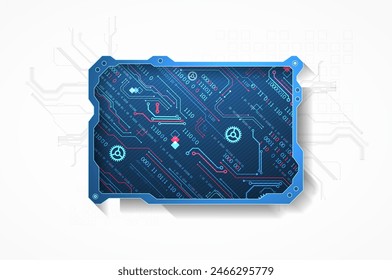 Technological abstract picture on a white background. Hand drawn vector.