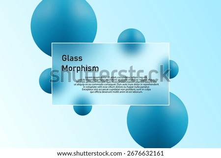 Technological abstraction 3D spheres and a glass rectangle effect. Eps 10