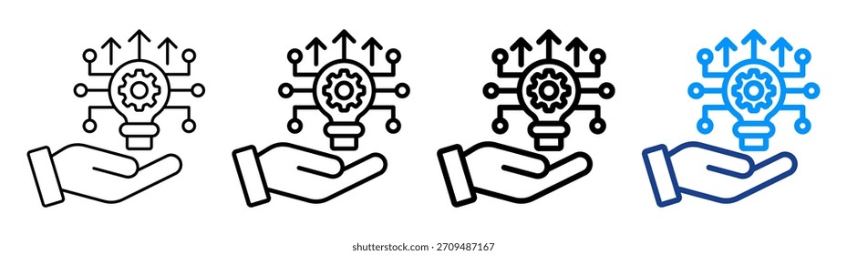 Technological Advancement Icon Different Outline Collection Set