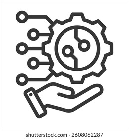 Technological Advancement Outline Icon Vector Illustration