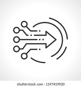 Technological assistance, solutions. Vector icon.