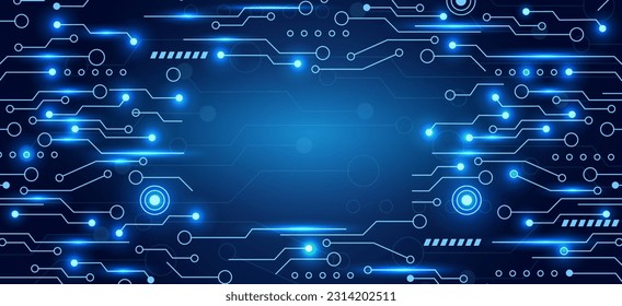 Technological background with lines。Blue abstract technology background