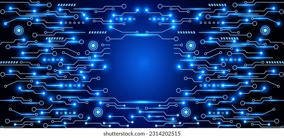 Technological background with lines。Blue abstract technology background