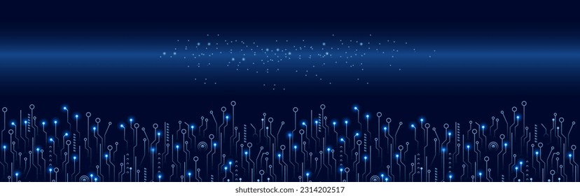 Technological background with lines。Blue abstract technology background