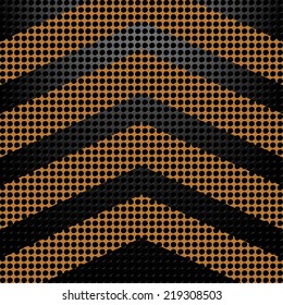 Technological background with black holes and markings yellow arrows. Vector illustration. 