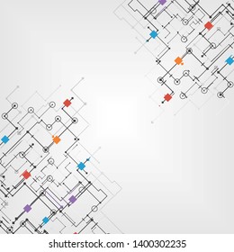 Technological background with circuit line concept