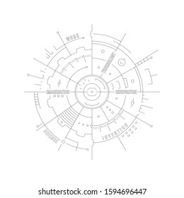 technological background concept. futuristic background design. innovation, technology, imagination, science, invention themed technological interface. contour digital background concept