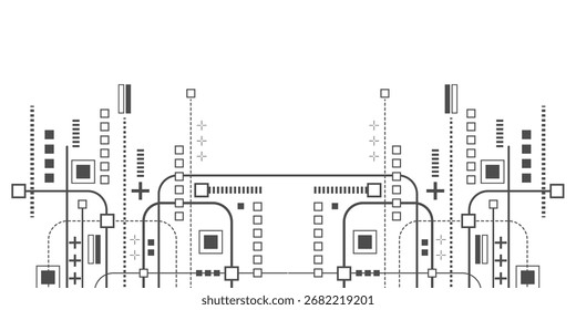 Contexto tecnológico. Placa eletrônica . Processador. Ilustração vetorial.