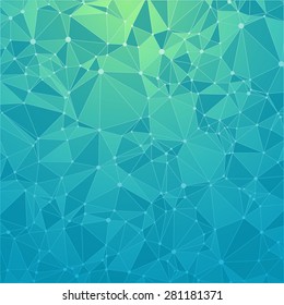 Technological background with a pattern of debris, triangles, highlights, lines and dots. Gradient color. For web design and business presentations. Vector.
