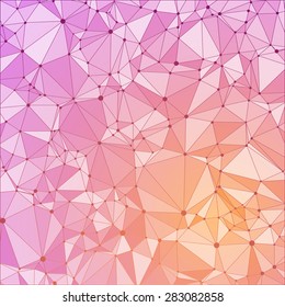 Technological background with a pattern of debris, triangles, highlights, lines and dots. Gradient color. For web design and business presentations. Vector.