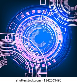 technological background, physics, fantastic science. style hud, Vector graphics
