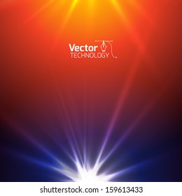 Technological background with the radiance 