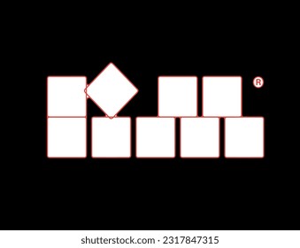 Technological background. White frames square, rectangleon a black background. Collection of futuristic light white frame. White squares on a black background. Vector.
