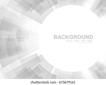 Technological background with white geometric shapes