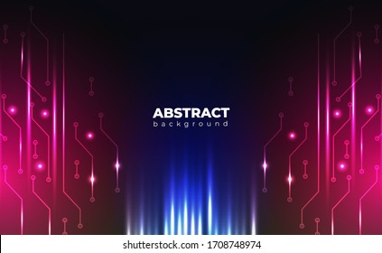 Technological background.neon effect. circuit board concept. Electronic motherboard illustration. Hi-tech digital technology and engineering.Digital technology backdrop. Vector illustration.