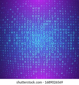 Technological banner of letters .Abstract background with letters.Future Technology Vector.	