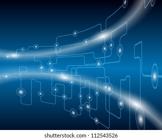 Technological blue background.Vector illustration with transparency EPS10.