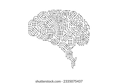 Technological brain. Abstract circuit board. Vector background