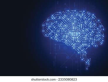 Technological brain. Abstract circuit board. Vector background