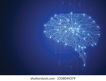 El cerebro tecnológico. Tarjeta de circuito abstracto. Fondo del vector