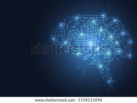 Technological brain. Abstract circuit board. Vector background