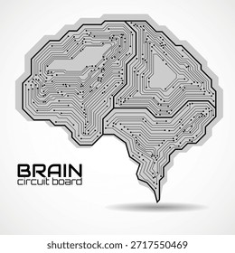 Cerebro tecnológico. Placa de circuito. Logotipo Abstractas del Vector. Ilustración vectorial