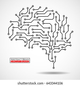 Technological Brain. Circuit Board. Abstract Vector Background