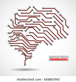 Technological brain. Circuit board. Abstract vector background