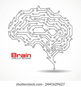 Technological brain. Circuit board. Vector background