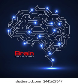 Technological brain. Circuit board. Vector background