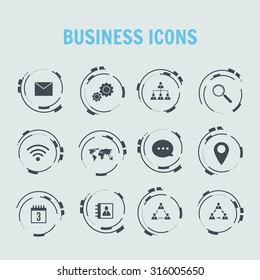 Technological Business Icons Set. Vector Illustration