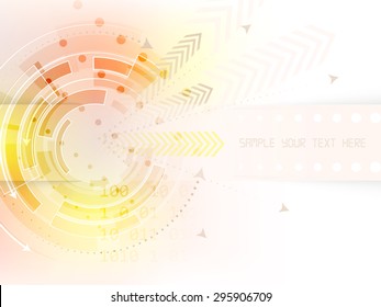 Technological circle with arrows on abstract vector background/design with place for your content or creative editing