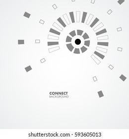 Technological circle with geometry elements.