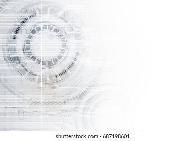 Technological communication digital circle modern interface abstract background vector design