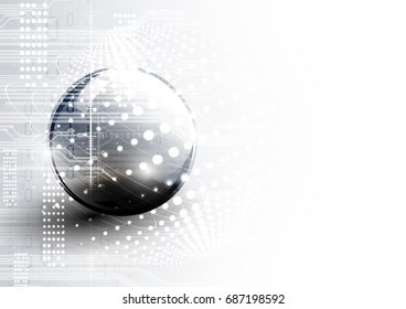 Technological communication digital world circle interface abstract background vector design