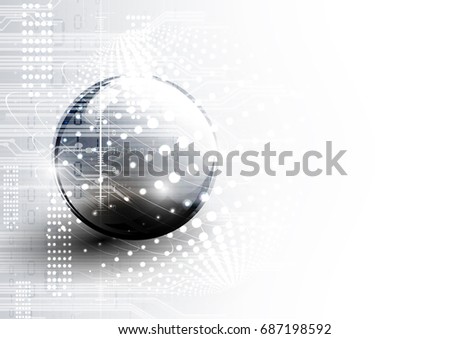 Technological communication digital world circle interface abstract background vector design