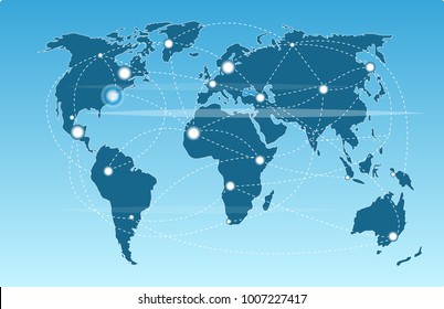 Technological concept and world map, abstract image visual