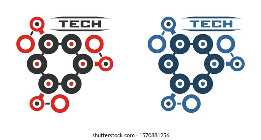 Technological conception workflow. Vector technology background template.