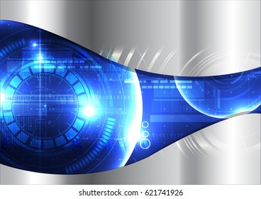 Technological curving hud display security space vector background abstract design