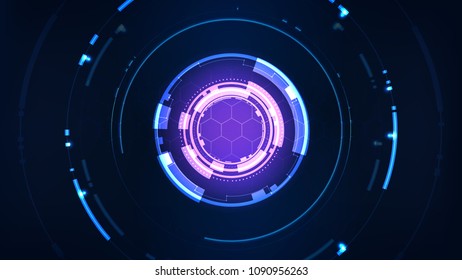 Technological cyber interface future system platform abstract background vector design