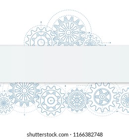 Technological design ,gears .Retro technical drawing