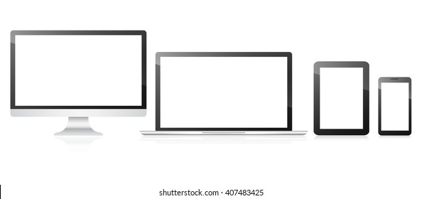 Technological devices. Computer, notebook, tablet and phone. This is vector illustration.