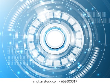 Technological digital abstract modern light spot hud interface background vector design
